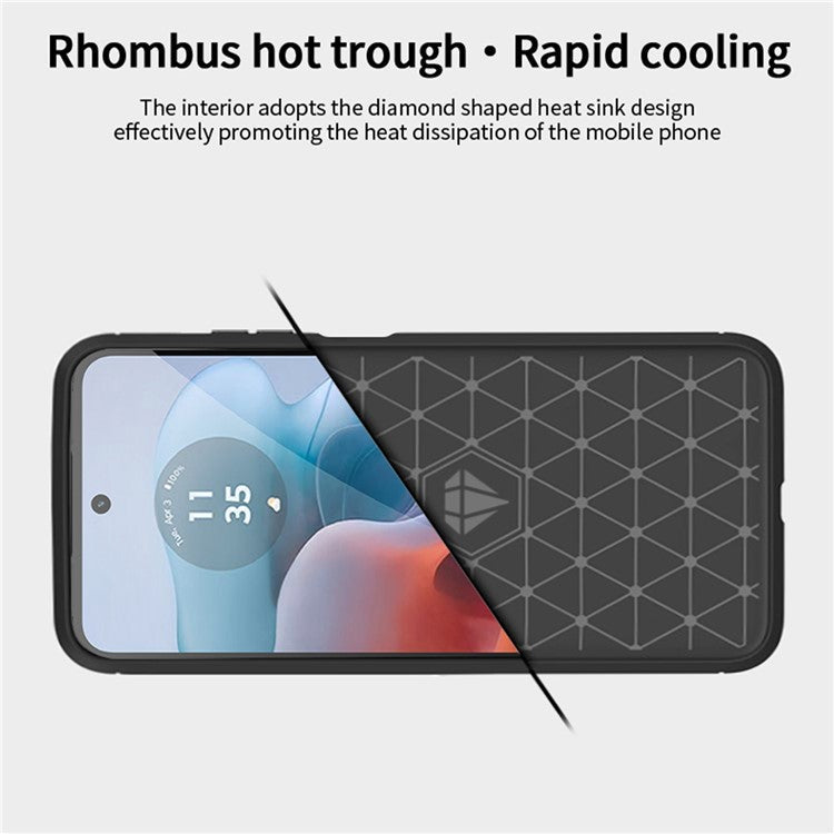 MOFI JK TPU Series-1 For Motorola Moto G45 5G / G34 5G TPU Case Carbon Fiber Texture - Red