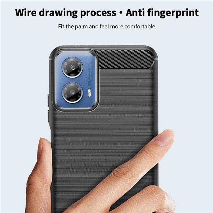 MOFI JK TPU Series-1 For Motorola Moto G45 5G / G34 5G TPU Case Carbon Fiber Texture - Red