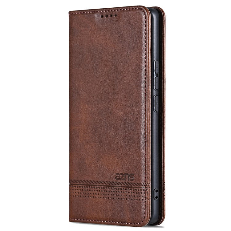AZNS Wallet Case for Huawei nova 12 5G Leather Phone Cover Folding Stand - Coffee