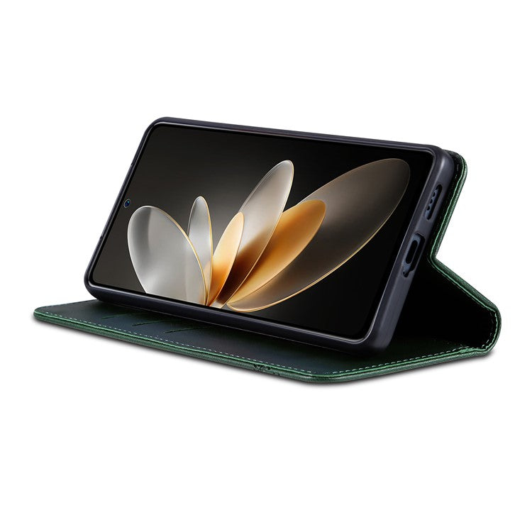 AZNS Wallet Case for Huawei nova 12 5G Leather Phone Cover Folding Stand - Green