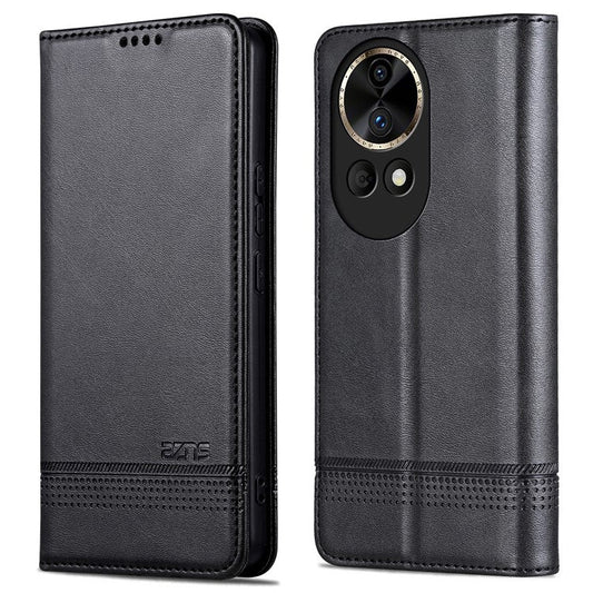AZNS For Huawei nova 12 Pro 5G / nova 12 Ultra 5G Wallet Case Magnetic Closing Leather Cover - Black