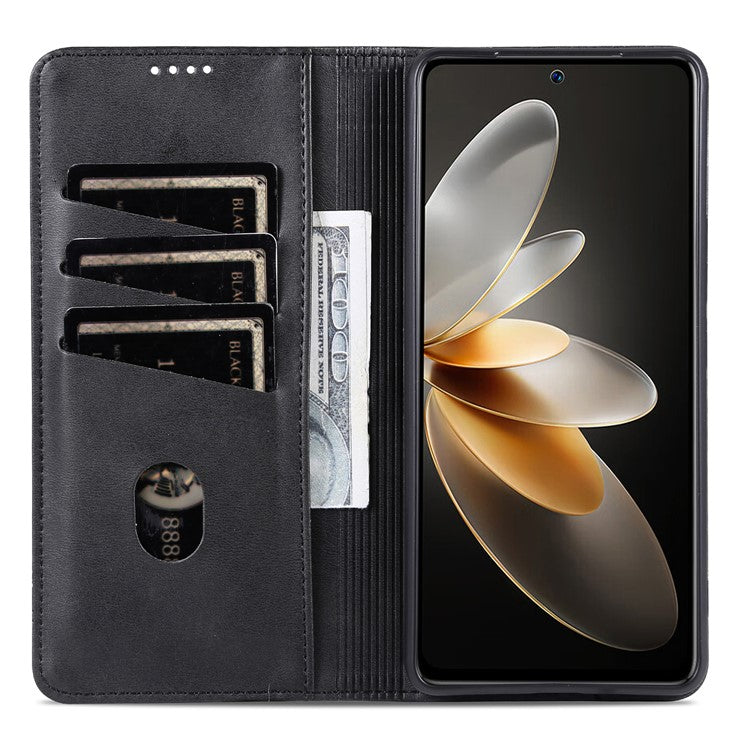 AZNS For Huawei nova 12 Pro 5G / nova 12 Ultra 5G Wallet Case Magnetic Closing Leather Cover - Black