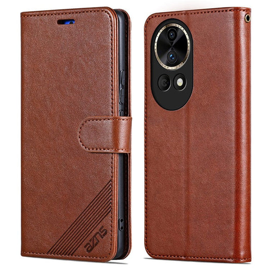 AZNS For Huawei nova 12 5G Wallet Phone Case PU Leather Flip Cover - Brown