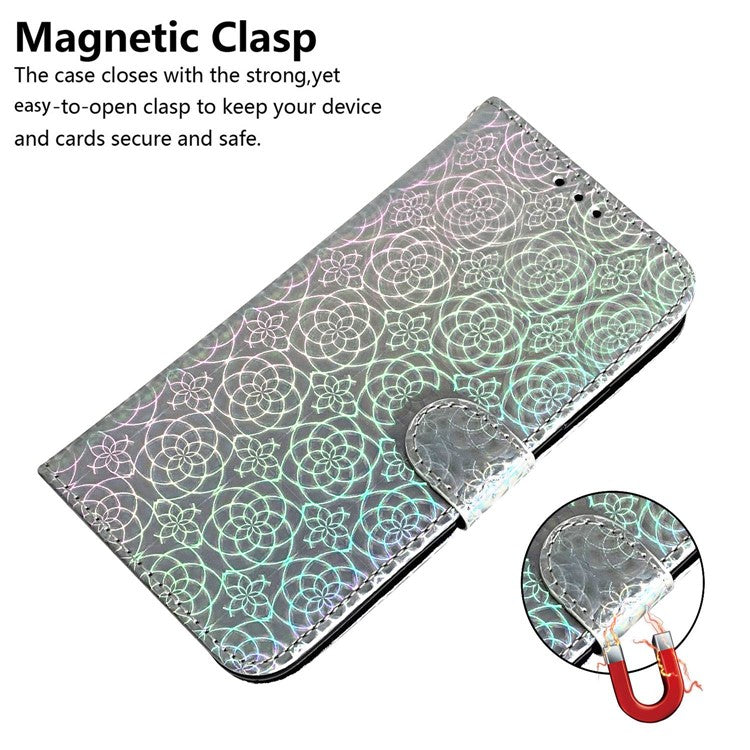 For Xiaomi Redmi Note 13 Pro+ 5G Leather Case Dazzling Flower Phone Cover - Grey