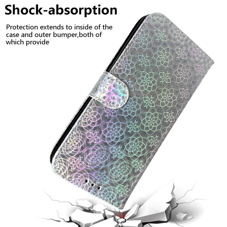 For Xiaomi Redmi Note 13 Pro+ 5G Leather Case Dazzling Flower Phone Cover - Grey
