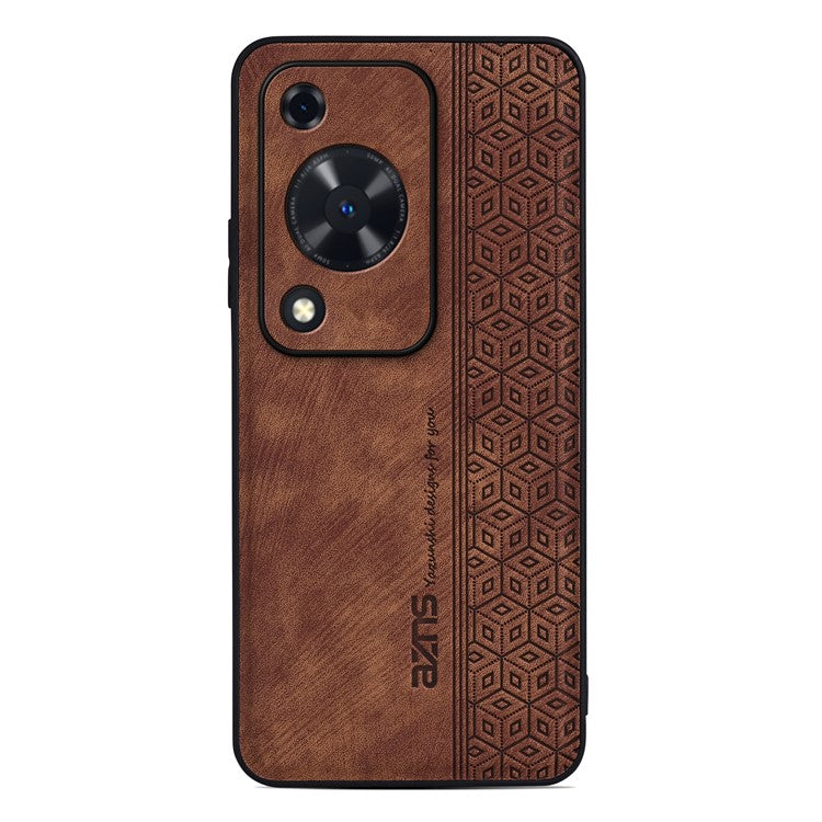 AZNS For Huawei Enjoy 70 4G / nova Y72 4G Case Imprinted PU Leather+TPU Protective Phone Cover - Brown
