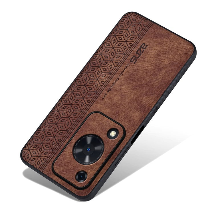 AZNS For Huawei Enjoy 70 4G / nova Y72 4G Case Imprinted PU Leather+TPU Protective Phone Cover - Brown