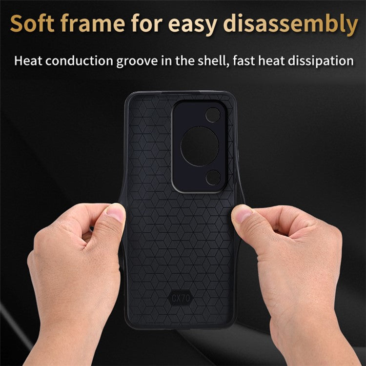 AZNS For Huawei Enjoy 70 4G / nova Y72 4G Case Imprinted PU Leather+TPU Protective Phone Cover - Brown