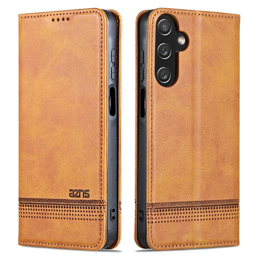 AZNS For Samsung Galaxy A25 5G (Global) (161.0 x 76.5 x 8.3mm) PU Leather Case Phone Wallet Cover - Brown