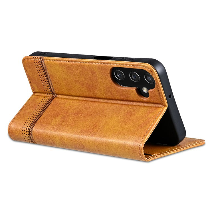 AZNS For Samsung Galaxy A25 5G (Global) (161.0 x 76.5 x 8.3mm) PU Leather Case Phone Wallet Cover - Brown
