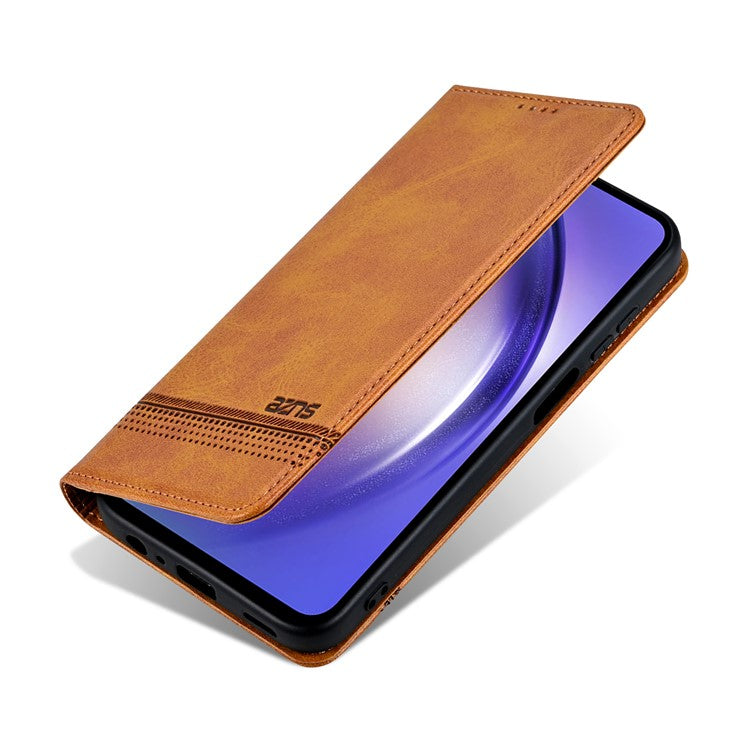 AZNS For Samsung Galaxy A25 5G (Global) (161.0 x 76.5 x 8.3mm) PU Leather Case Phone Wallet Cover - Brown