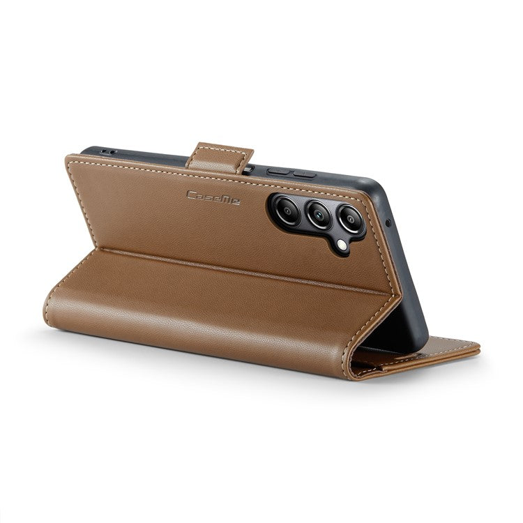 CASEME 023 Series For Samsung Galaxy A05s 4G Case RFID Blocking 3 Card Slots Phone Cover - Brown
