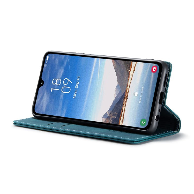 CASEME 013 Series For Samsung Galaxy A05s 4G Case Business Style View Flip Leather Phone Cover - Blue