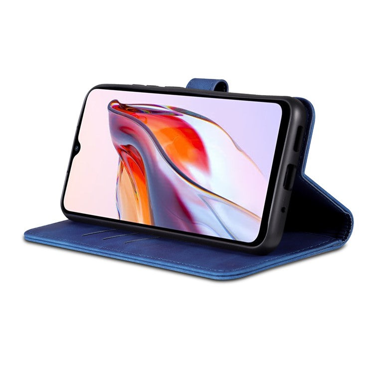 AZNS For Xiaomi Redmi Note 13 Pro+ 5G Leather Case Stand TPU Inner Shell Phone Cover - Blue