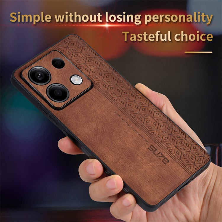 AZNS For Xiaomi Redmi Note 13 Pro 5G / Poco X6 5G Phone Case PU Leather Coated TPU Anti-fall Cover - Brown