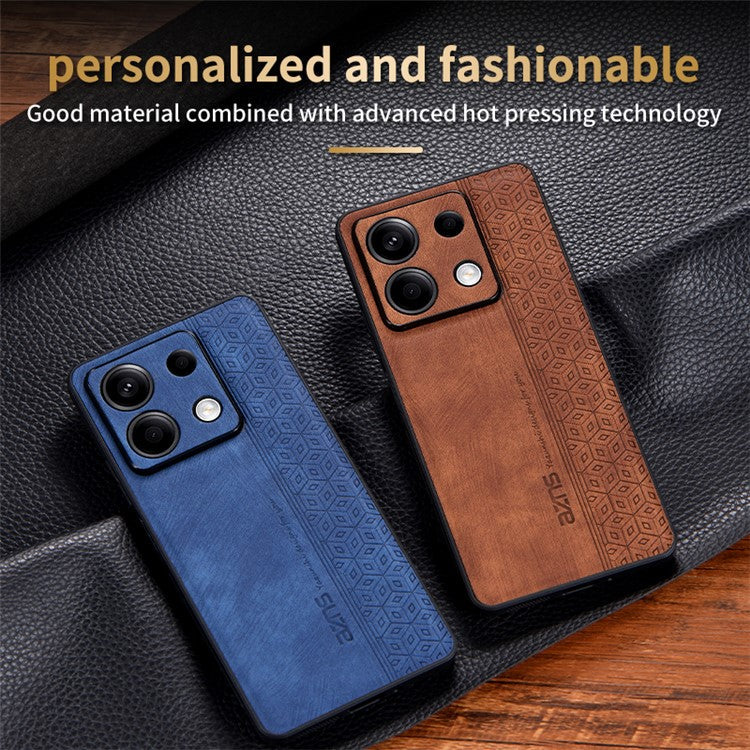 AZNS For Xiaomi Redmi Note 13 Pro 5G / Poco X6 5G Phone Case PU Leather Coated TPU Anti-fall Cover - Brown