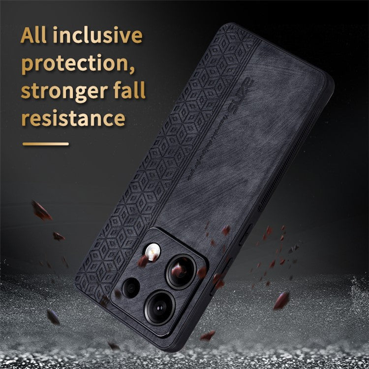 AZNS For Xiaomi Redmi Note 13 Pro 5G / Poco X6 5G Phone Case PU Leather Coated TPU Anti-fall Cover - Brown