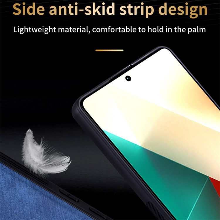 AZNS For Xiaomi Redmi Note 13 Pro 5G / Poco X6 5G Phone Case PU Leather Coated TPU Anti-fall Cover - Brown