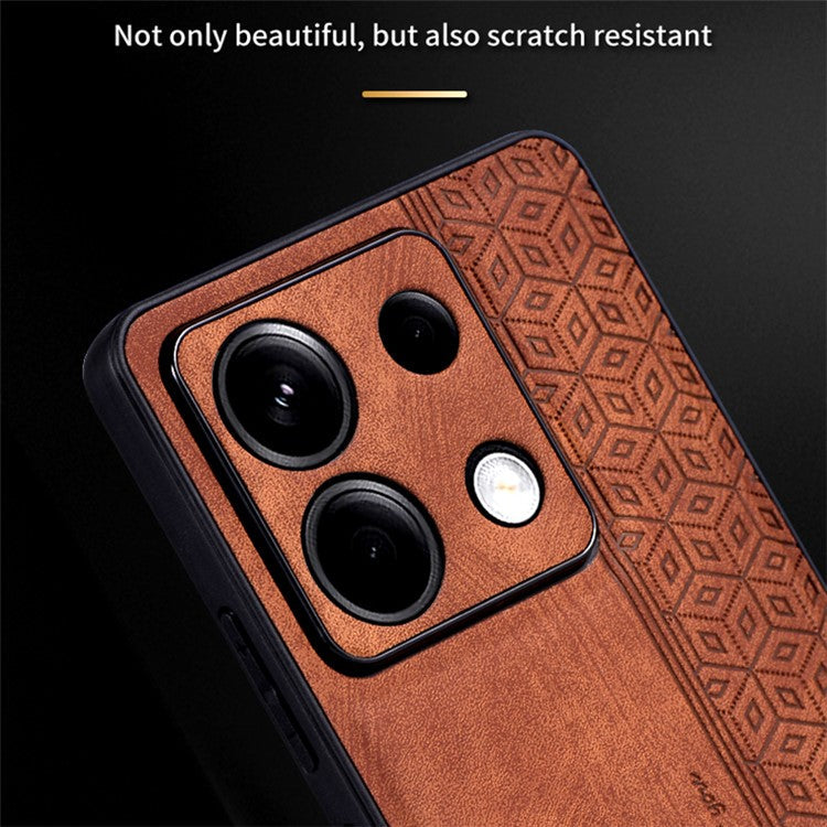 AZNS For Xiaomi Redmi Note 13 Pro 5G / Poco X6 5G Phone Case PU Leather Coated TPU Anti-fall Cover - Brown
