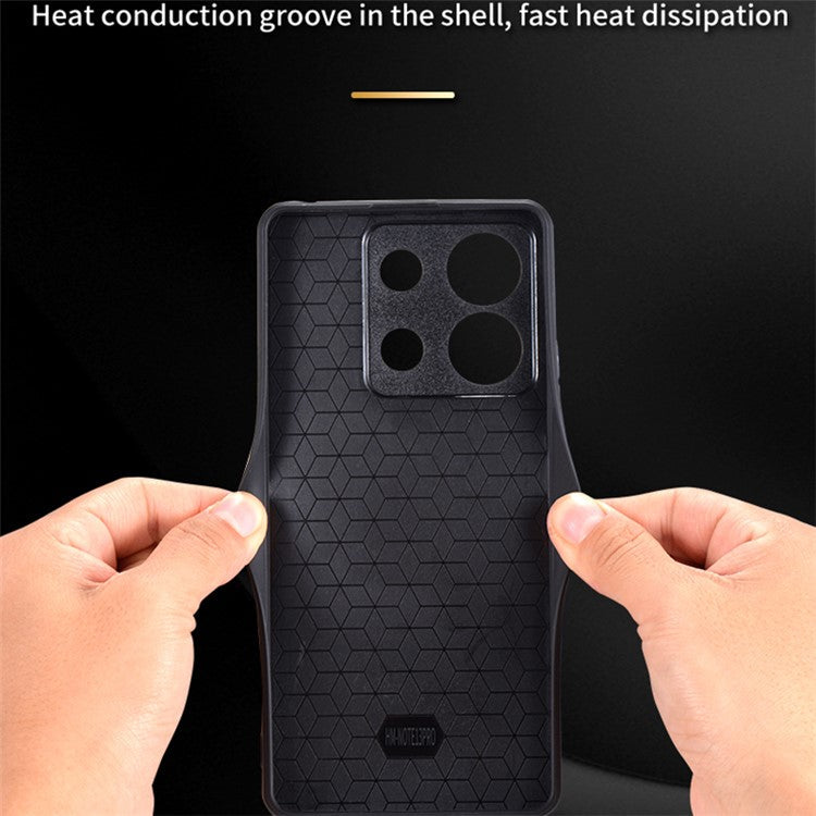 AZNS For Xiaomi Redmi Note 13 Pro 5G / Poco X6 5G Phone Case PU Leather Coated TPU Anti-fall Cover - Brown