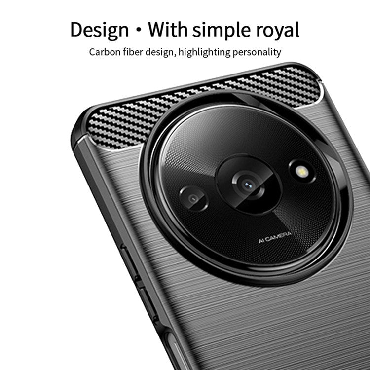 MOFI JK TPU Series-1 For Xiaomi Redmi A3 / Poco C61 4G Protective Case TPU Phone Cover Carbon Fiber Texture - Blue