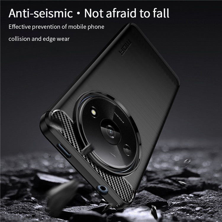 MOFI JK TPU Series-1 For Xiaomi Redmi A3 / Poco C61 4G Protective Case TPU Phone Cover Carbon Fiber Texture - Blue