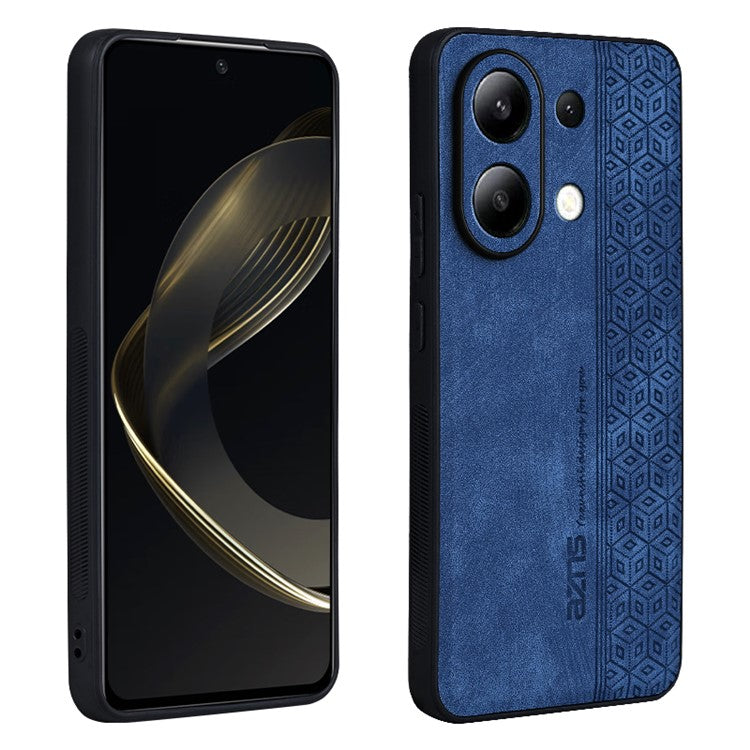 AZNS For Xiaomi Redmi Note 13 4G Case Anti-Scratch PU Leather Coated TPU Phone Cover - Blue