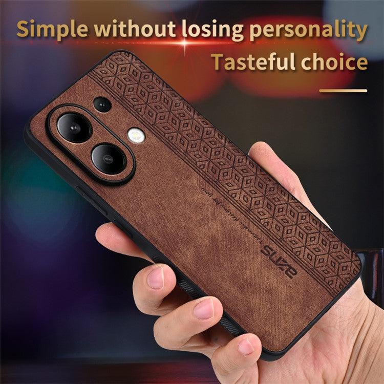 AZNS For Xiaomi Redmi Note 13 4G Case Anti-Scratch PU Leather Coated TPU Phone Cover - Blue