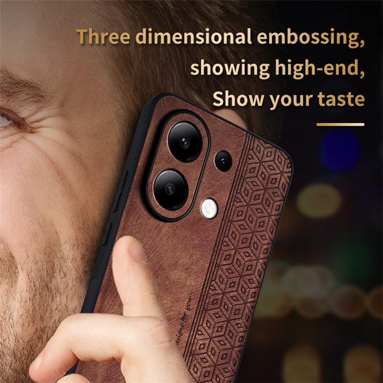 AZNS For Xiaomi Redmi Note 13 4G Case Anti-Scratch PU Leather Coated TPU Phone Cover - Blue