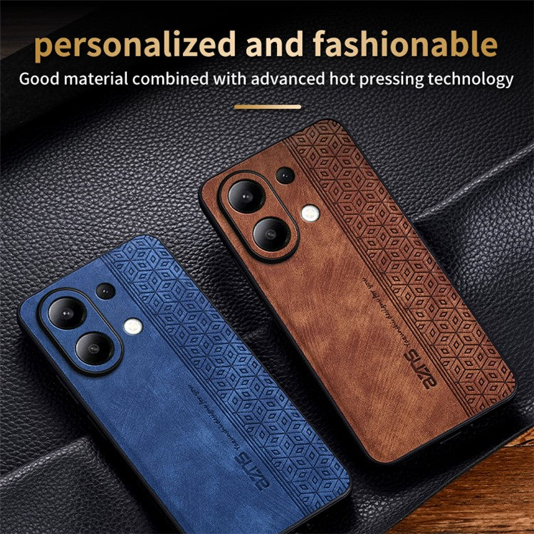 AZNS For Xiaomi Redmi Note 13 4G Case Anti-Scratch PU Leather Coated TPU Phone Cover - Blue