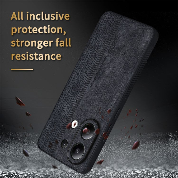AZNS For Xiaomi Redmi Note 13 4G Case Anti-Scratch PU Leather Coated TPU Phone Cover - Blue