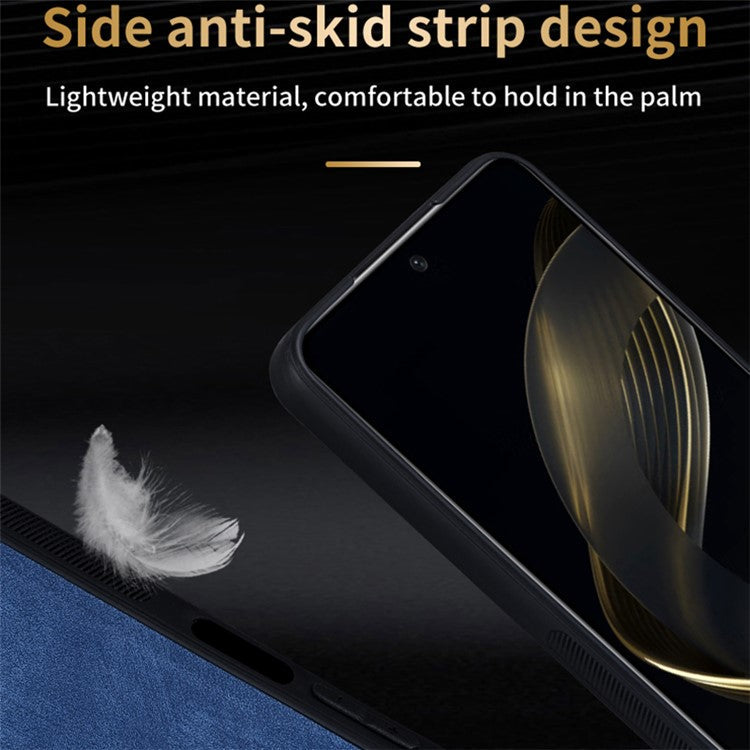 AZNS For Huawei Enjoy 70 Pro Case Anti-Scratch PU Leather Coated TPU Phone Cover - Black