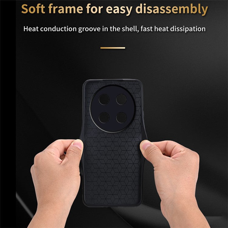 AZNS For Huawei Enjoy 70 Pro Case Anti-Scratch PU Leather Coated TPU Phone Cover - Black