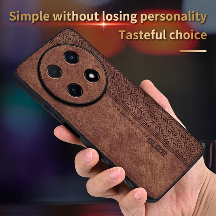 AZNS For Huawei Enjoy 70 Pro Case Anti-Scratch PU Leather Coated TPU Phone Cover - Black