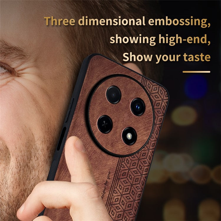 AZNS For Huawei Enjoy 70 Pro Case Anti-Scratch PU Leather Coated TPU Phone Cover - Black