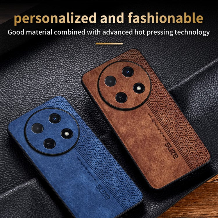 AZNS For Huawei Enjoy 70 Pro Case Anti-Scratch PU Leather Coated TPU Phone Cover - Black