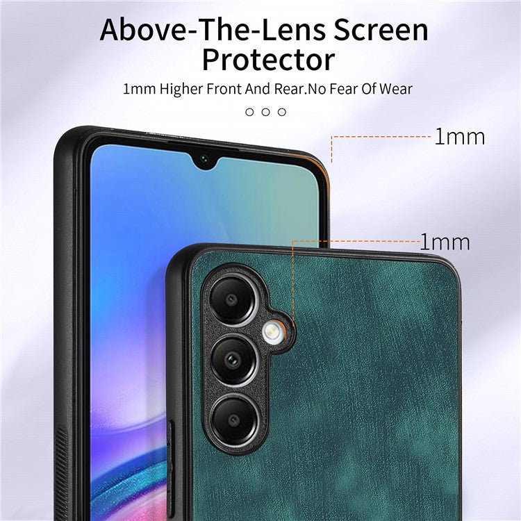 D2 For Samsung Galaxy A54 5G Phone Case Vintage Texture Ring Holder Kickstand Anti-fall Cover - Green