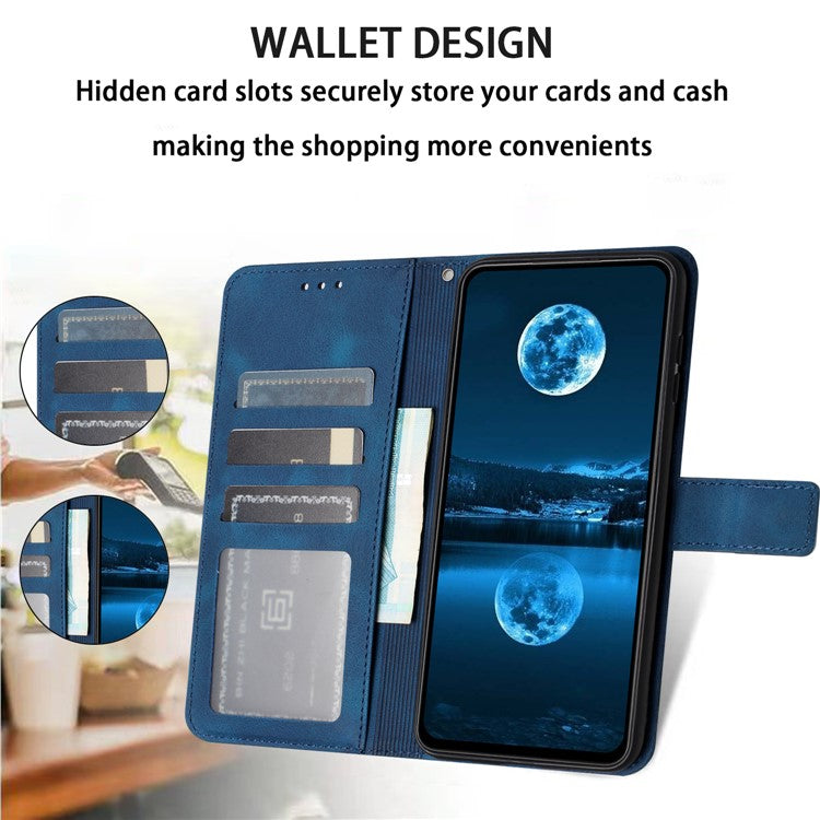 For Xiaomi Redmi 12C 4G Case Folio Bookstytle Skin-touch PU Leather Phone Cover - Blue
