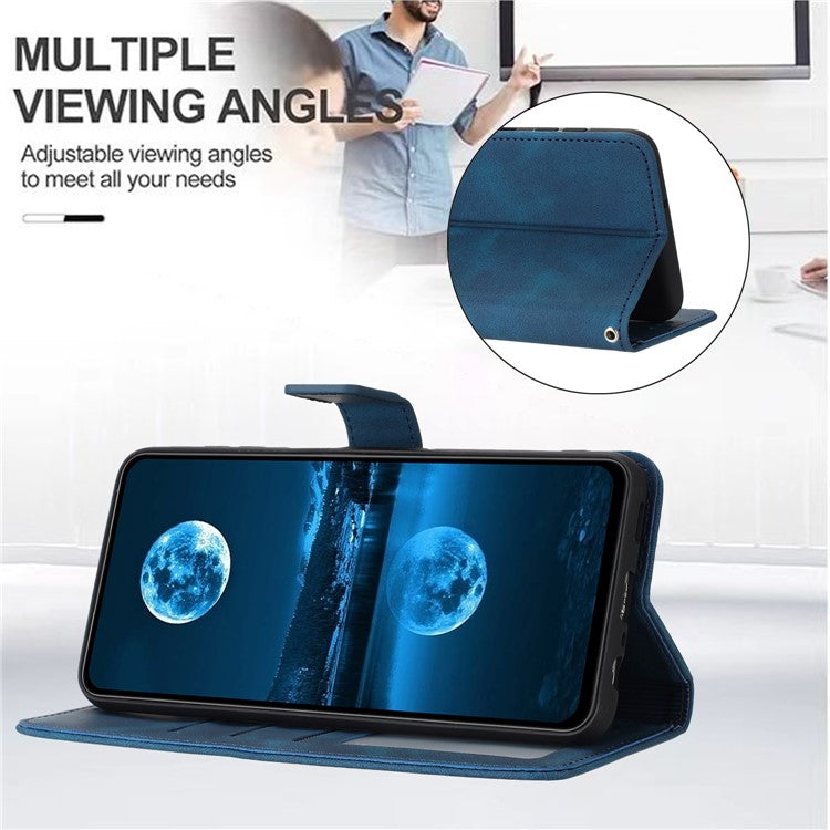 For Xiaomi Redmi 12C 4G Case Folio Bookstytle Skin-touch PU Leather Phone Cover - Blue