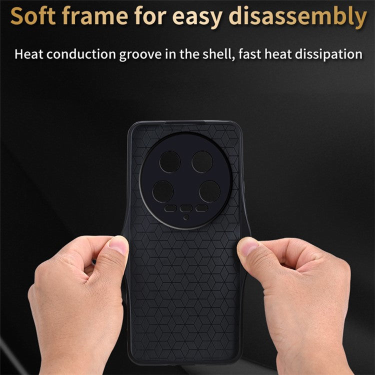 AZNS For Xiaomi 14 Ultra Case Pattern Leather+TPU Drop Protection Phone Cover - Purple