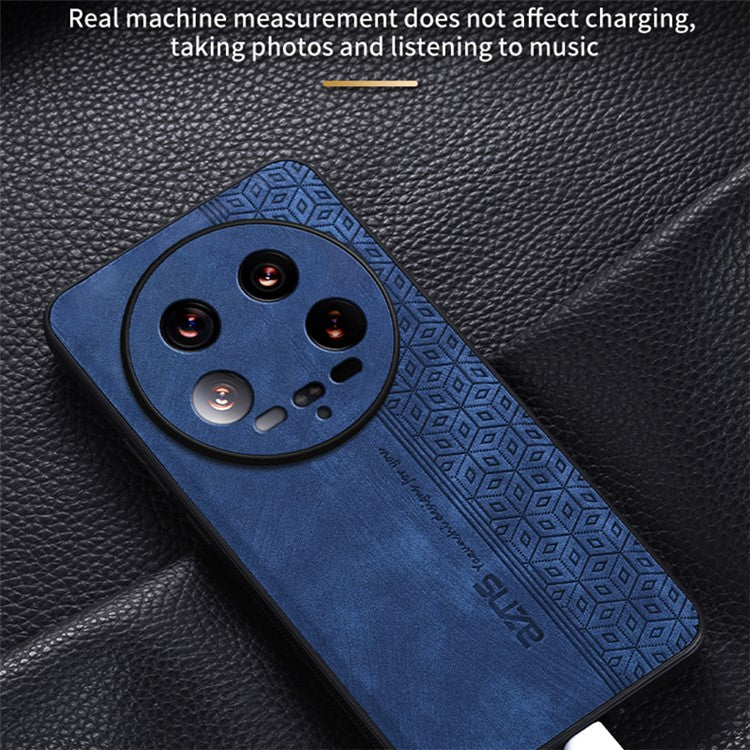AZNS For Xiaomi 14 Ultra Case Pattern Leather+TPU Drop Protection Phone Cover - Purple