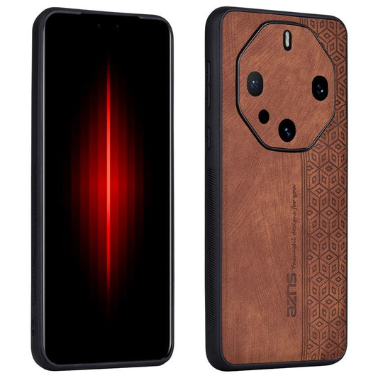 AZNS For Huawei Mate 60 RS Ultimate Cell Phone Case Leather+TPU Imprinted Pattern Cover - Brown
