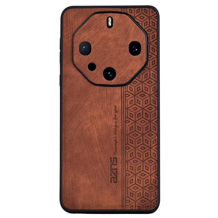 AZNS For Huawei Mate 60 RS Ultimate Cell Phone Case Leather+TPU Imprinted Pattern Cover - Brown