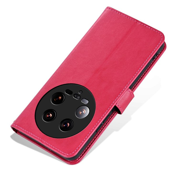 AZNS For Xiaomi 14 Ultra Case Stand Wallet Shockproof Leather Phone Cover - Red