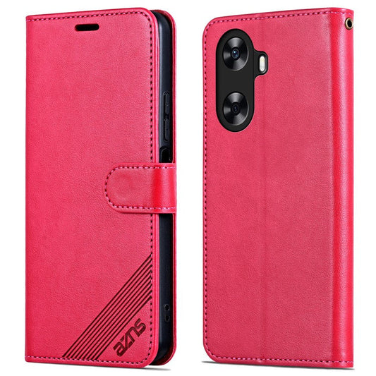 AZNS For Huawei Enjoy 70z Leather Case Wallet Card Slots Protective Phone Cover - Red