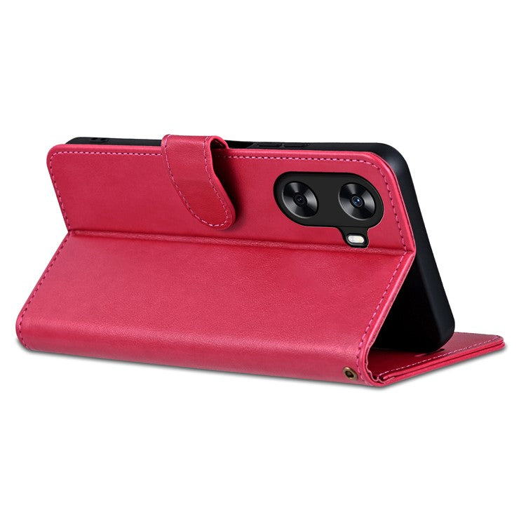 AZNS For Huawei Enjoy 70z Leather Case Wallet Card Slots Protective Phone Cover - Red
