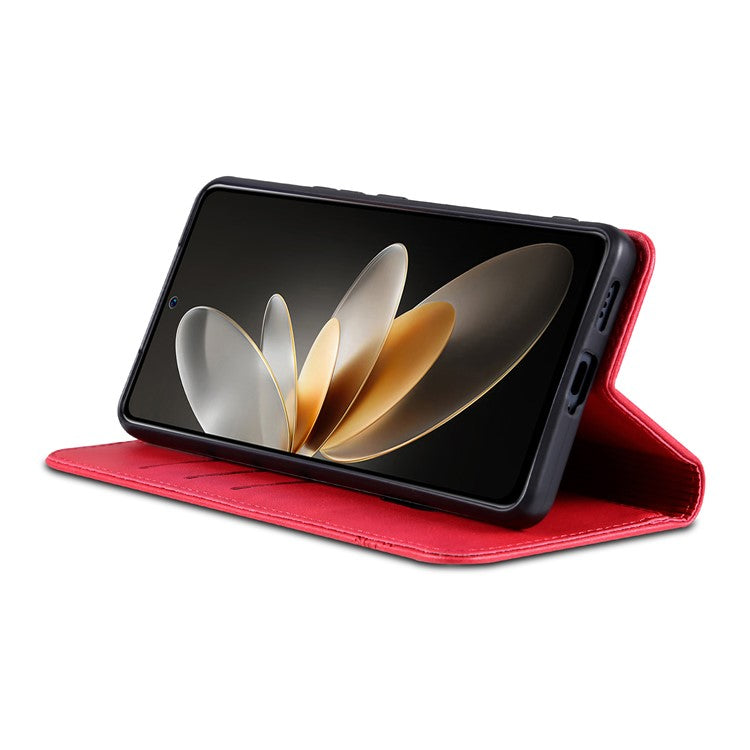 AZNS For Huawei Pura 70 Wallet Case PU Leather Magnetic Shock Absorbing Phone Cover - Red