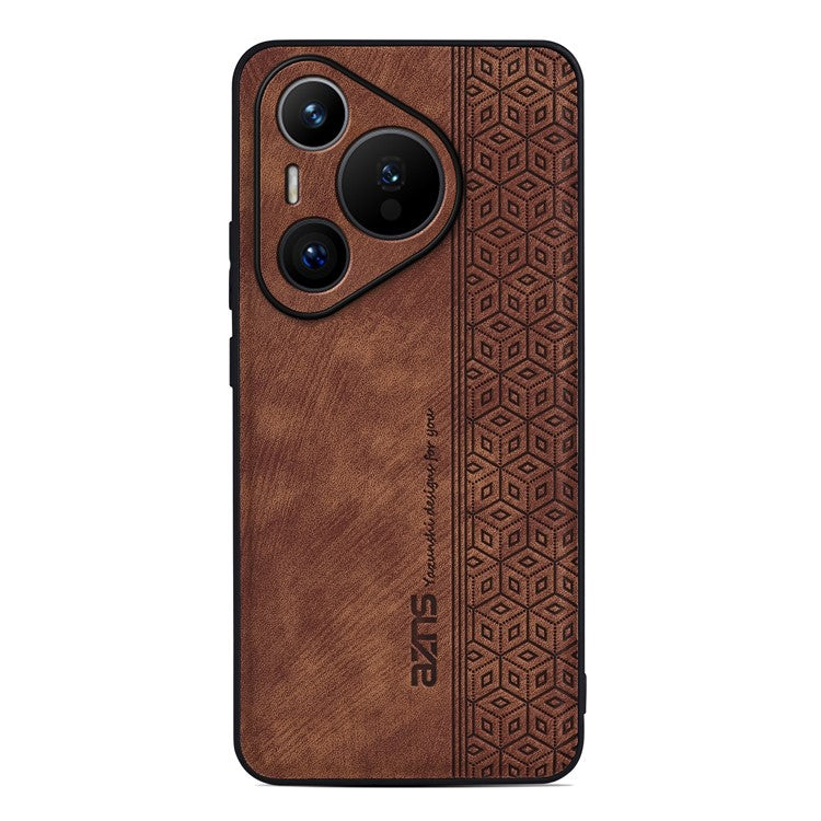 AZNS For Huawei Pura 70 Case PU Leather+TPU Scratch Resistant Back Cover - Brown