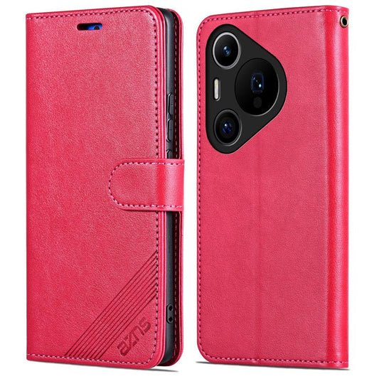 AZNS For Huawei Pura 70 Pro / 70 Pro+ Case Magnetic Clasp Wallet Stand Leather Phone Cover - Red