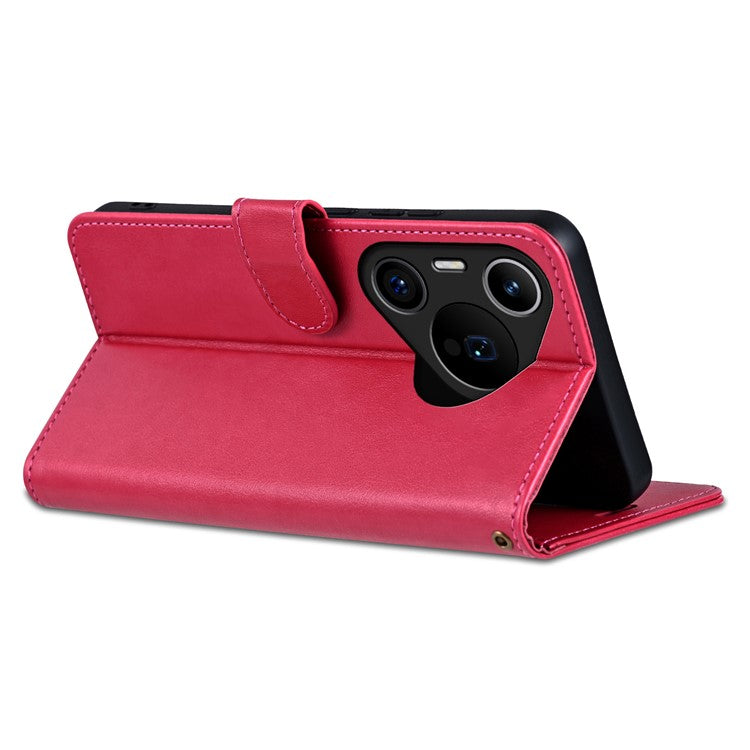 AZNS For Huawei Pura 70 Pro / 70 Pro+ Case Magnetic Clasp Wallet Stand Leather Phone Cover - Red